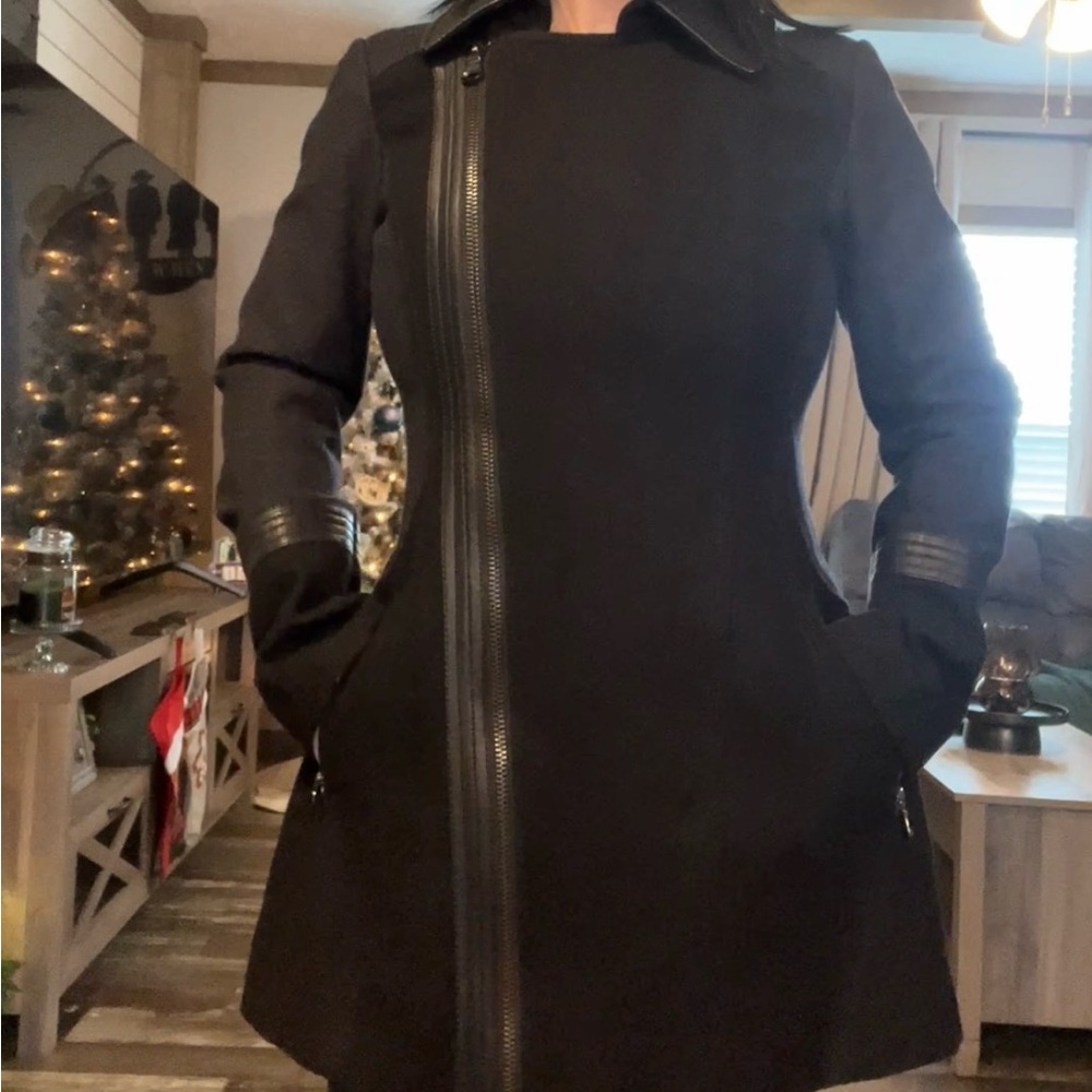 Black wool blend coat women’s